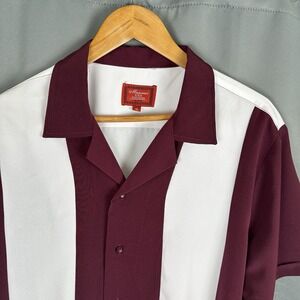 Maximos USA Yucatan Men's Shirt Black White Stripe Short Sleeve Button  XL